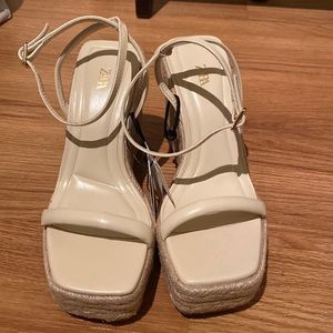 Zara Cream Espadrille Sandals